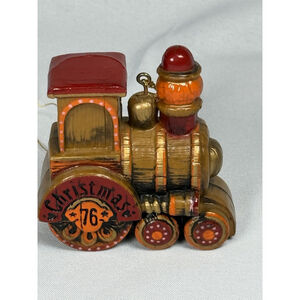 Vintage 1976 Christmas Ornament Train Engine Locomotive Plastic Rustic Hallmark